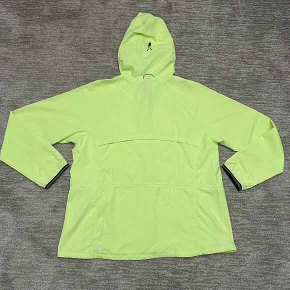 Athleta Jacket Womens XL Green Neon Bright Hooded Full Zip Windbreaker Running - Picture 6 of 16